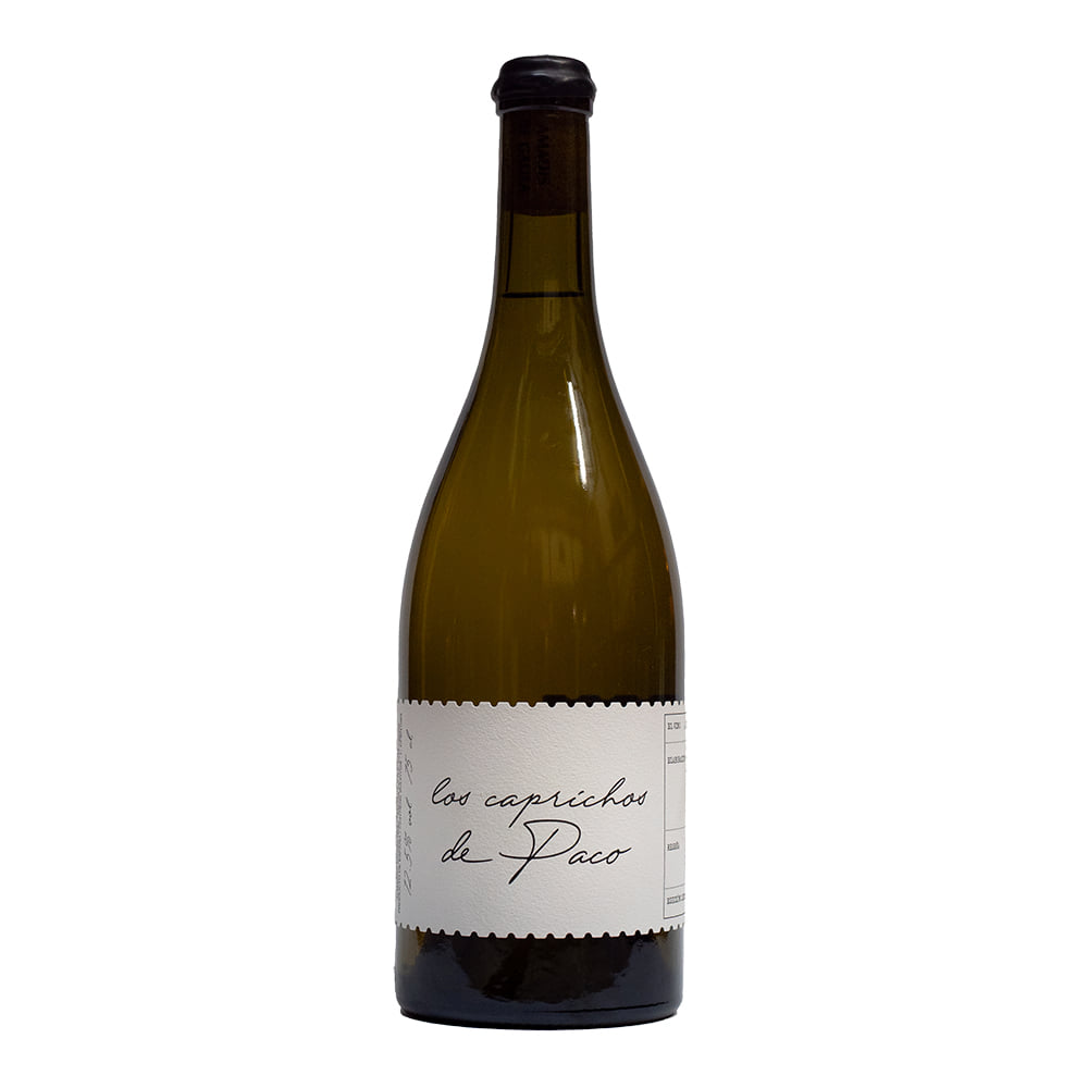 Botella de vino Blanc de Noirs Los Caprichos de Paco de Bodega Amadís de Gaula